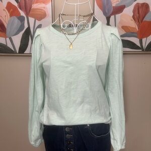 LOFT Light Green Long Sleeve Top